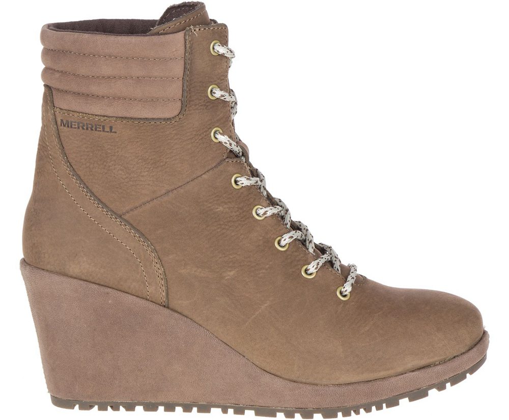 Merrell Boots Brown - Tremblant Wedge Waterproof - Womens 51OBQYUWJ